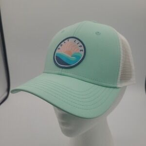 Salt Life Youth Girls Trucker Hat Live Salty‎ Aqua/White Snapback  NEW